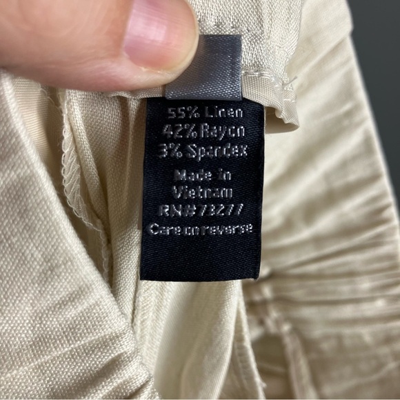 Apt. 9 slit hem long linen wide leg pants cream size 2 new with tags! - Picture 10 of 10